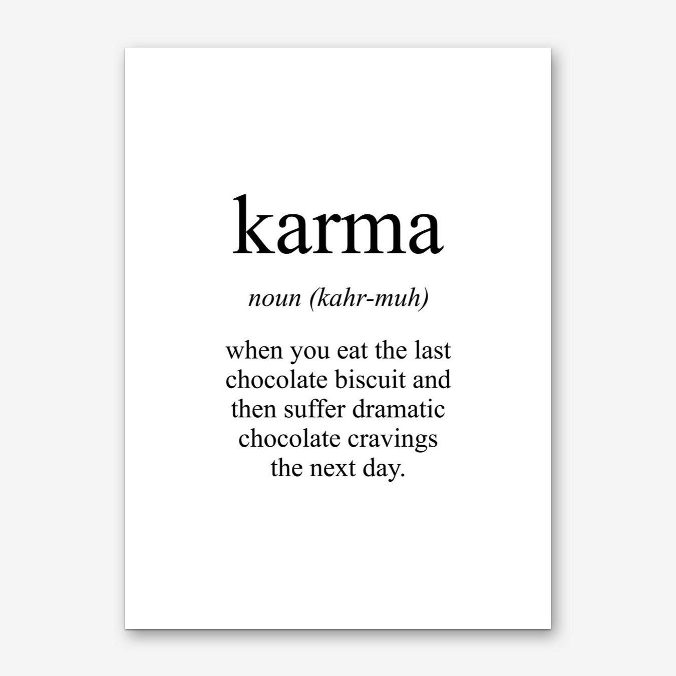 Karma Meaning Print Art Print Fast shipping Fy